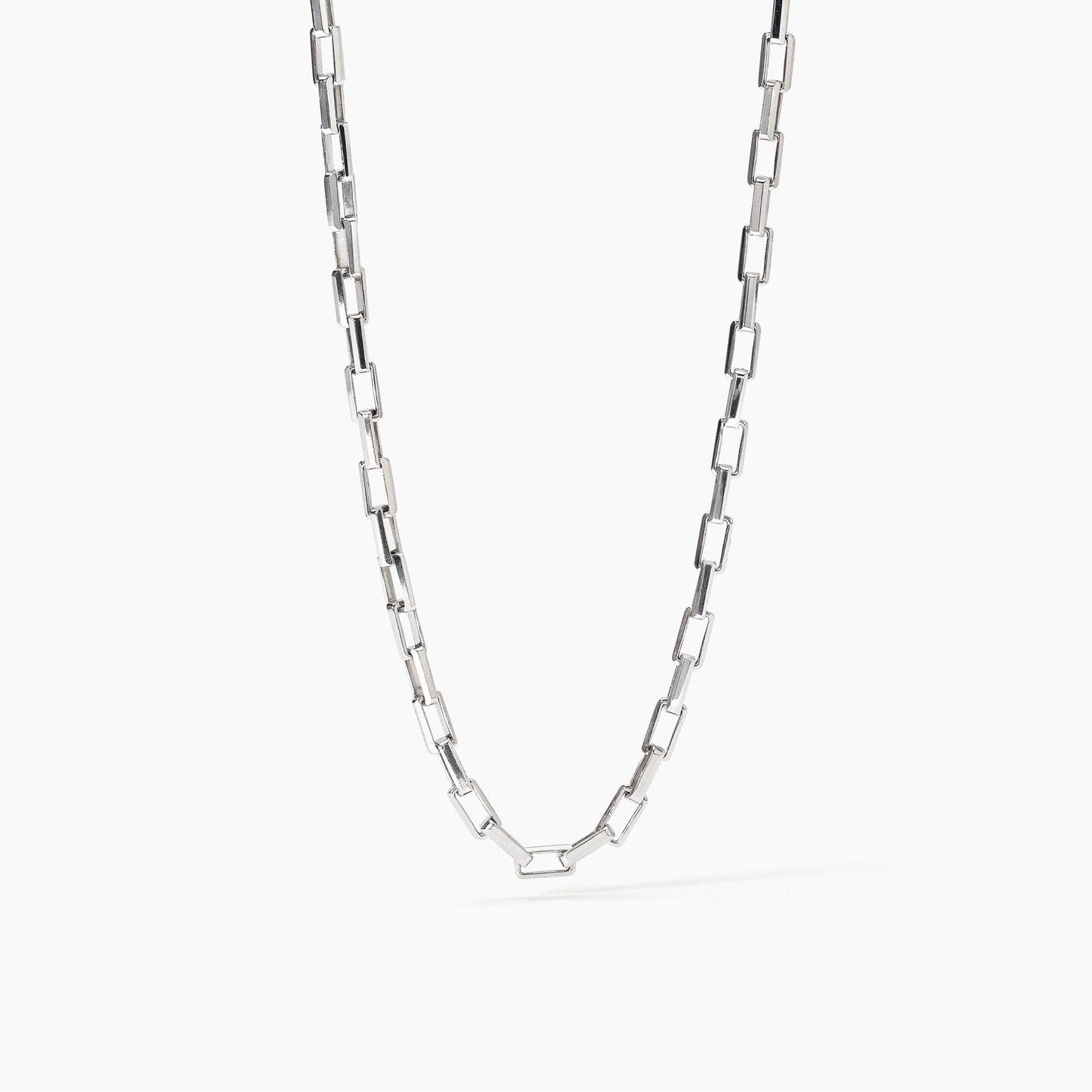 Collana Mabina Uomo EVERY DAY - Collana in Argento Rodiato con Catena Maglia Allungata - Lunghezza 50 cm - Codice: 553634