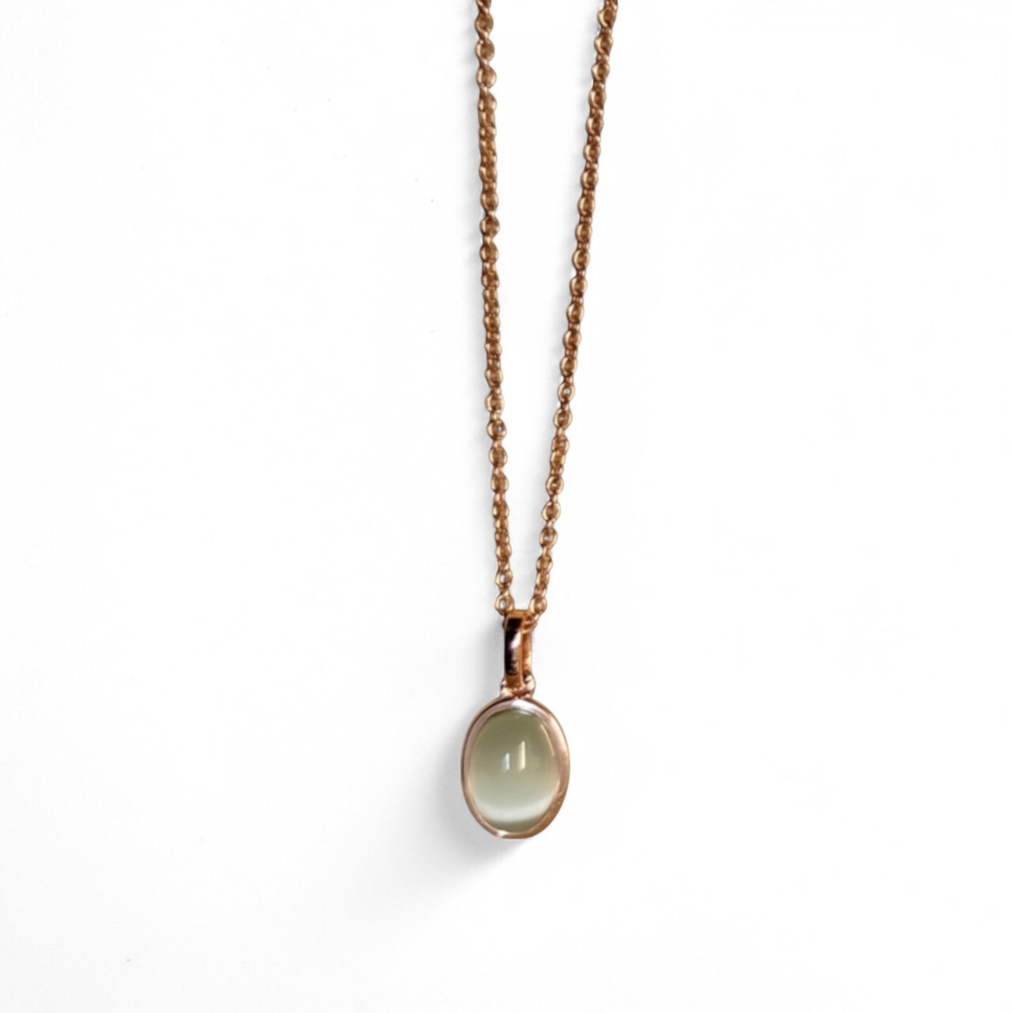 Collana Madì in argento rosé con quarzo idrotermale verde - 3922400