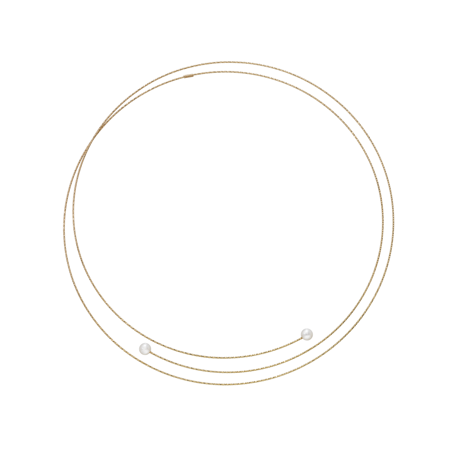 Collana Magic Wire Collezione Neve - Oro Giallo 18kt e Perle Bianche SKU 07-C-GPB-01