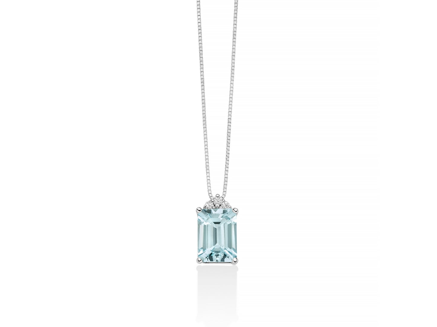 Collana Miluna in Oro 750 con Acquamarina e Diamanti - CLD4724