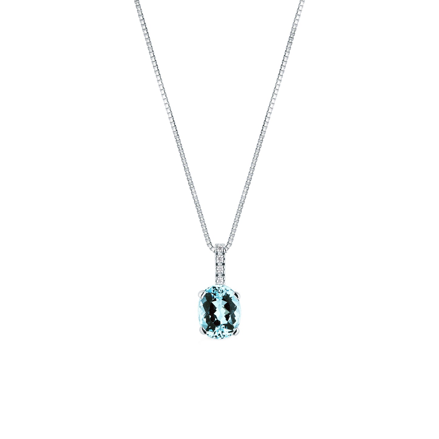 Collana Mirco Visconti in Oro Bianco 18kt con Acquamarina e Diamante (II38/20AC)