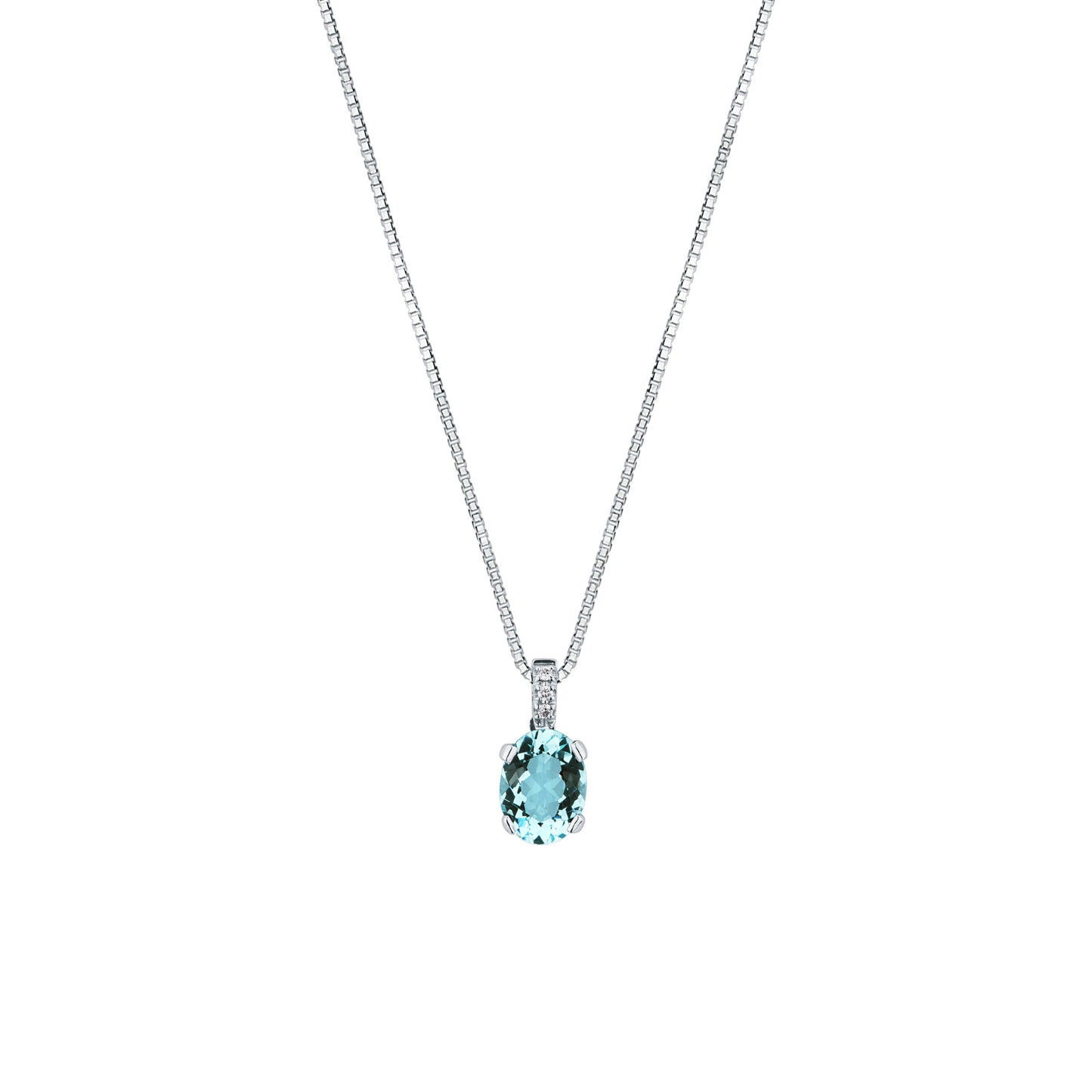 Collana Mirco Visconti in Oro Bianco 18kt con Acquamarina e Diamante (II83/10AC)