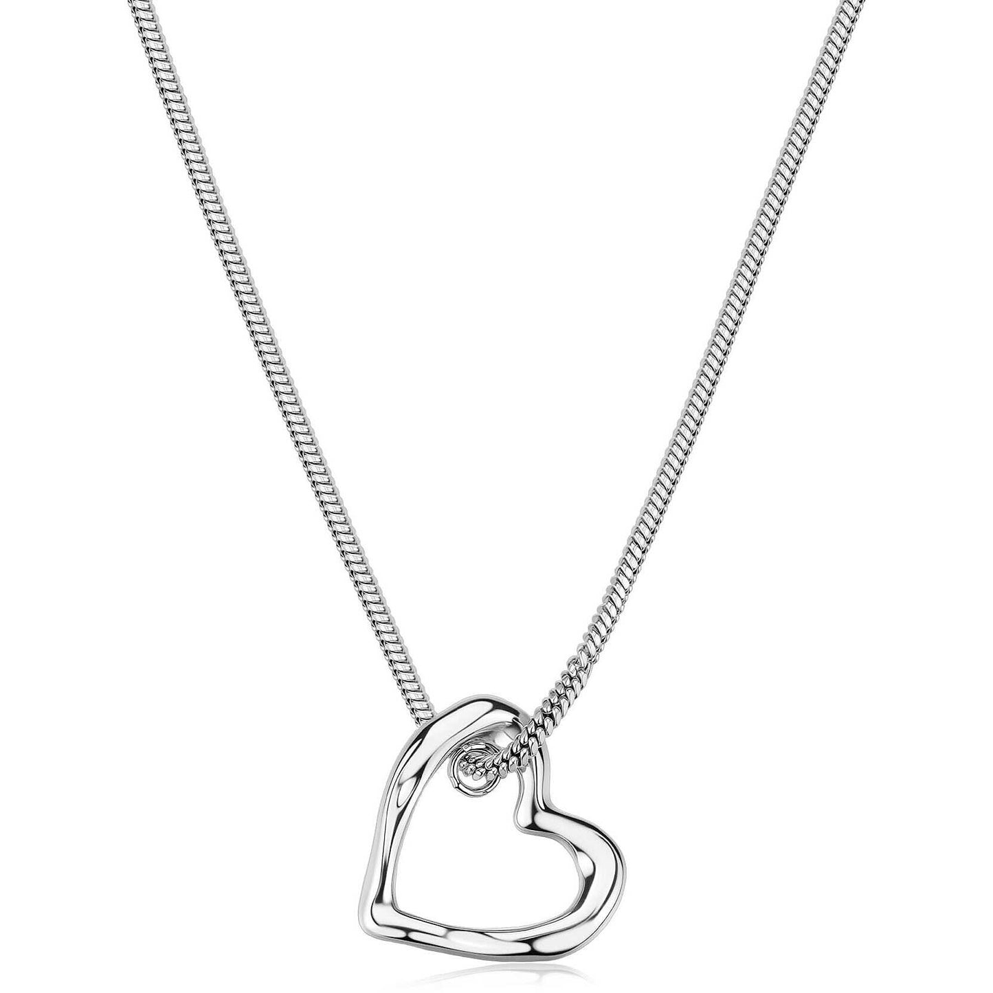 Collana Sagapò Donna EMOTION - Collana con Pendente a Cuore in Acciaio 316L - Codice: SMO03
