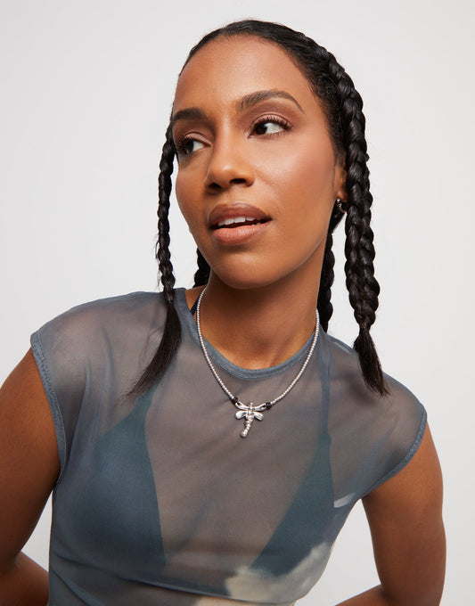 Collana UNOde50 Ser Rebelde con Libellula Centrale Placcata Argento col1960mtl0000u