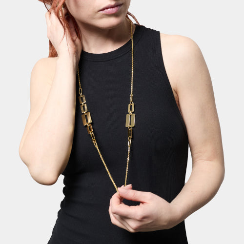 Collana Unoaerre Lunga Dinamica Dorata con Maglie Scalari 2653