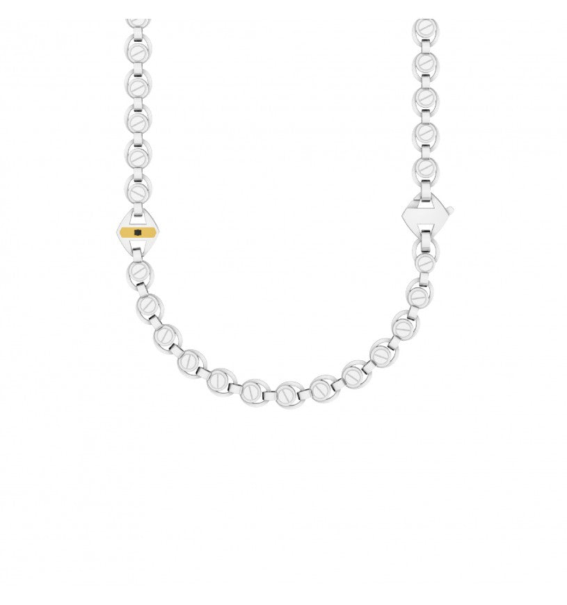 Collana Uomo 4US Cesare Paciotti in Acciaio e Oro 18kt con Diamante Nero - 4UCL7658