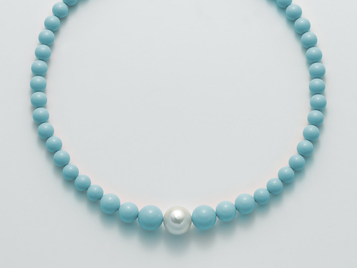 Collana Yukiko in Argento 925 con Perla e Turchesi - 346988