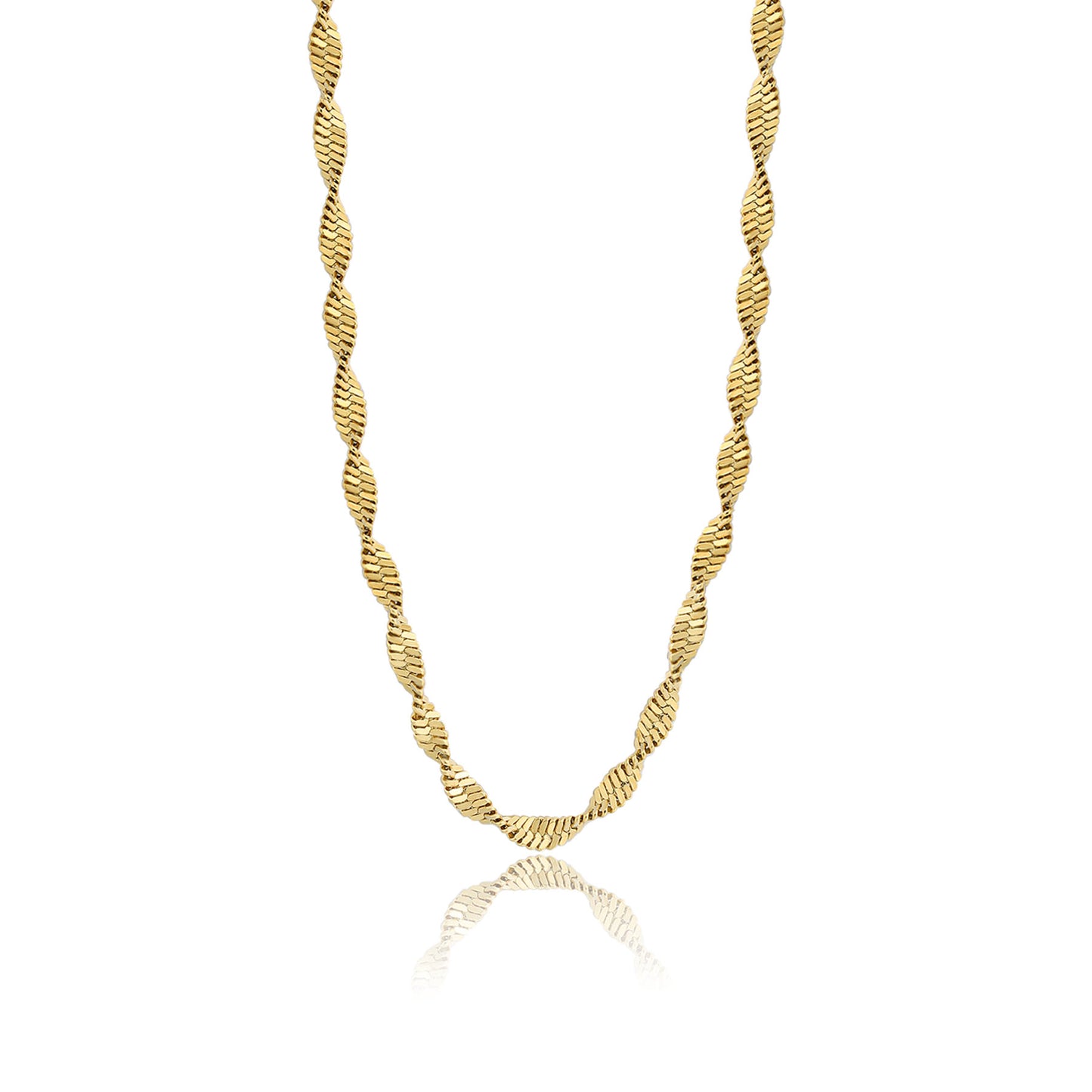 Collana in Acciaio Dorato Maglia Torchon - S'Agapo - SHK46