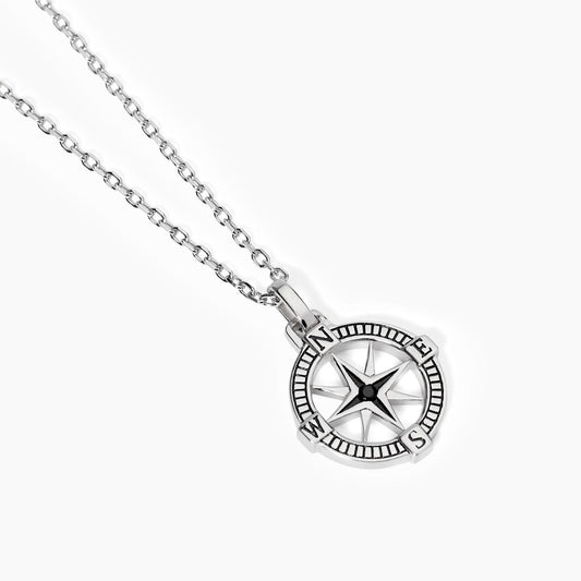 Collana uomo MABINA Journey in argento con pendente rosa dei venti - Codice 553753