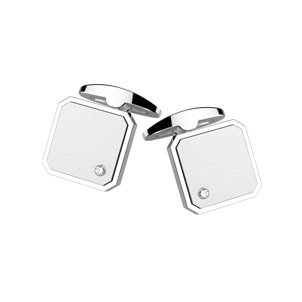Gemelli Uomo Zancan in Acciaio con Zirconi - Collezione Hiteck EHG065