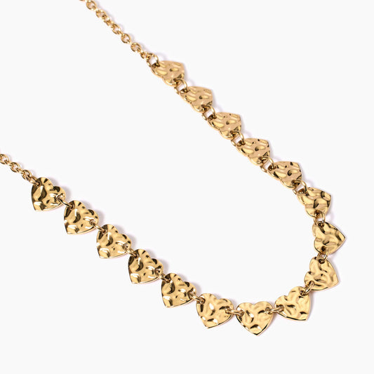 Girocollo Dorato Regolabile con Cuori Martellati | Cod. 851007 2