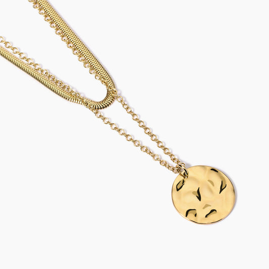 Girocollo Kidult Style 03 Dorato con Tondo Martellato - 851010