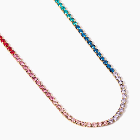 Girocollo Kidult Style 11 in Acciaio 316L PVD Oro con Cristalli Multicolor - 851017 2