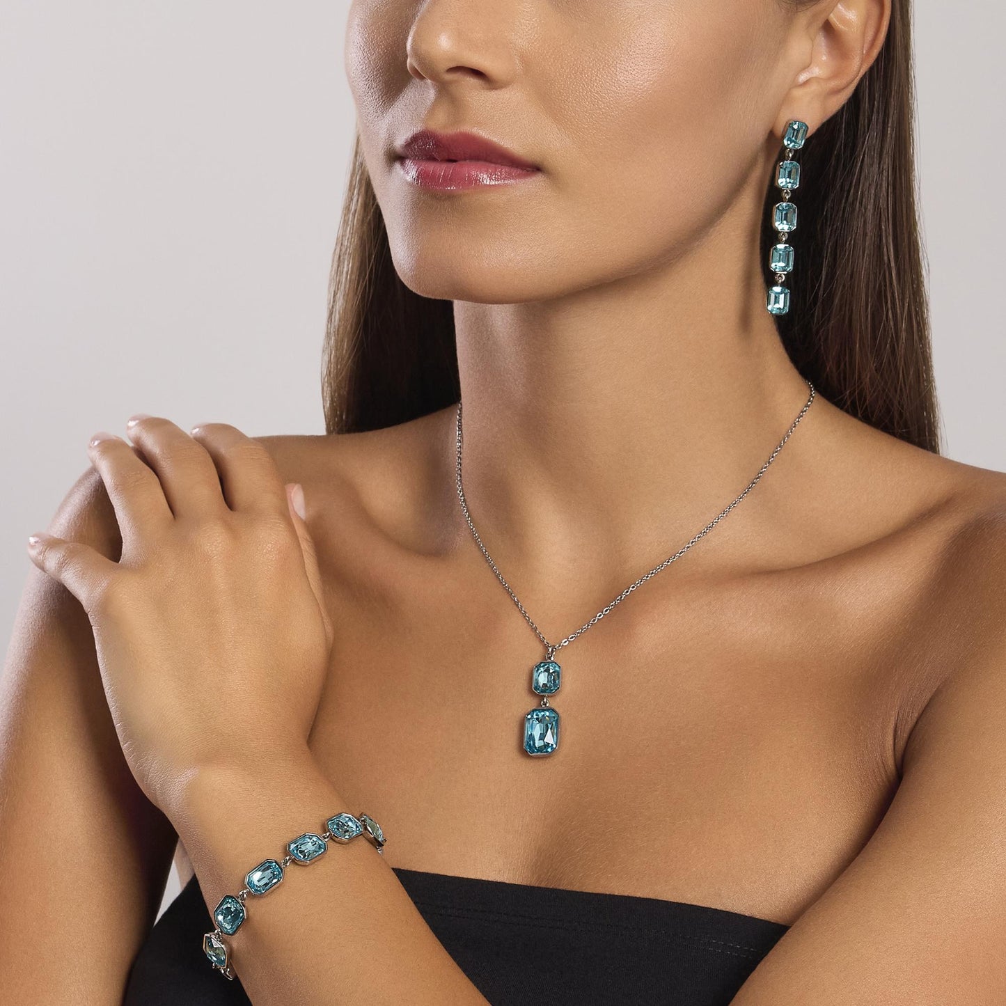 Girocollo Regolabile con Cristalli Azzurri Pendenti | Cod. 851001 3