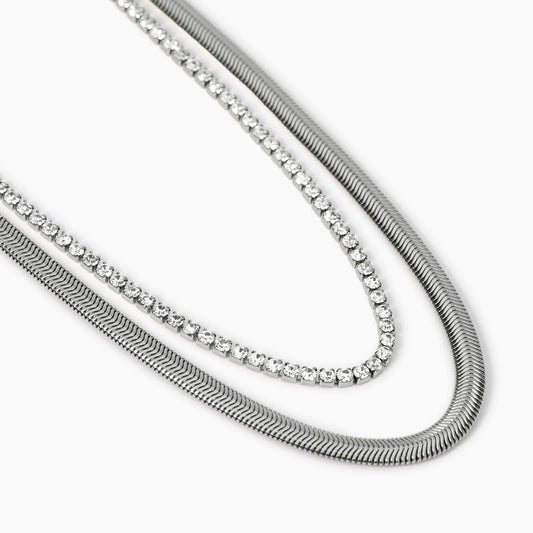 Girocollo Tennis Kidult Style 02 in Acciaio 316L con Cristalli - 851014 2