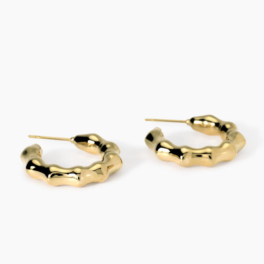 Orecchini Bambù in Acciaio Dorato Kidult - 861054