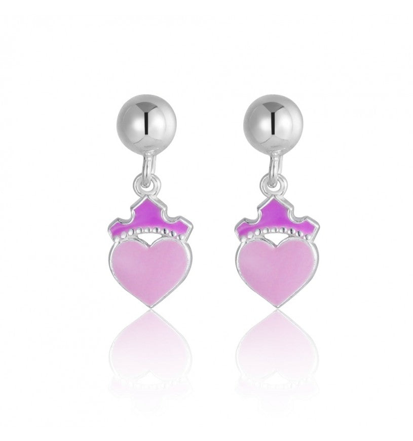 Orecchini Bambina Disney Mini Princess in Argento con Smalto Rosa e Fucsia - ES00108SL.CS