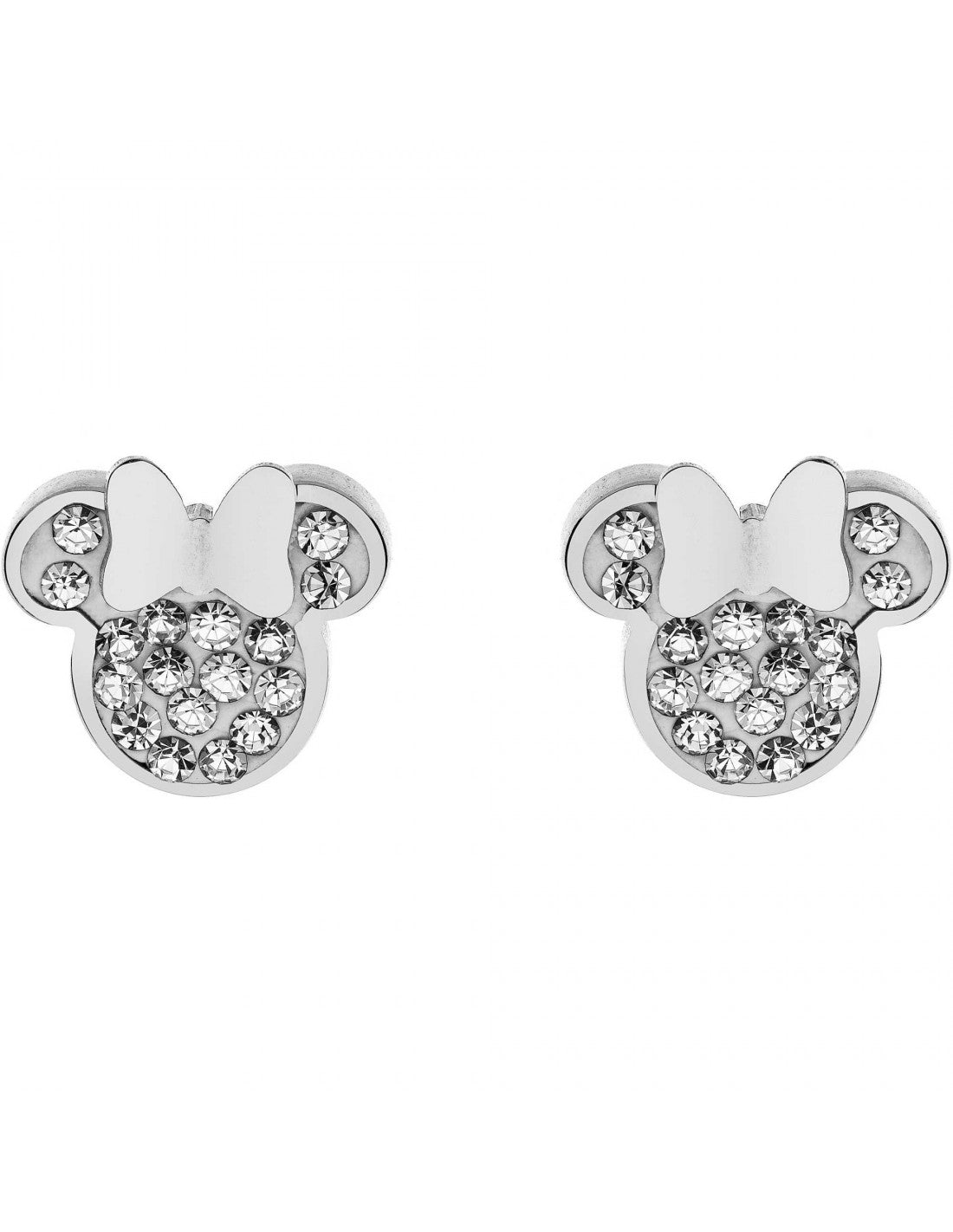 Orecchini Bambina Disney Minnie con Fiocco e Zirconi Bianchi - E600177RWL-B.CS