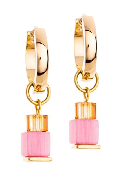 Orecchini Coeur de Lion a Perno - Oro, Rosa con Cristalli e Occhio di Tigre 4712/21-1500