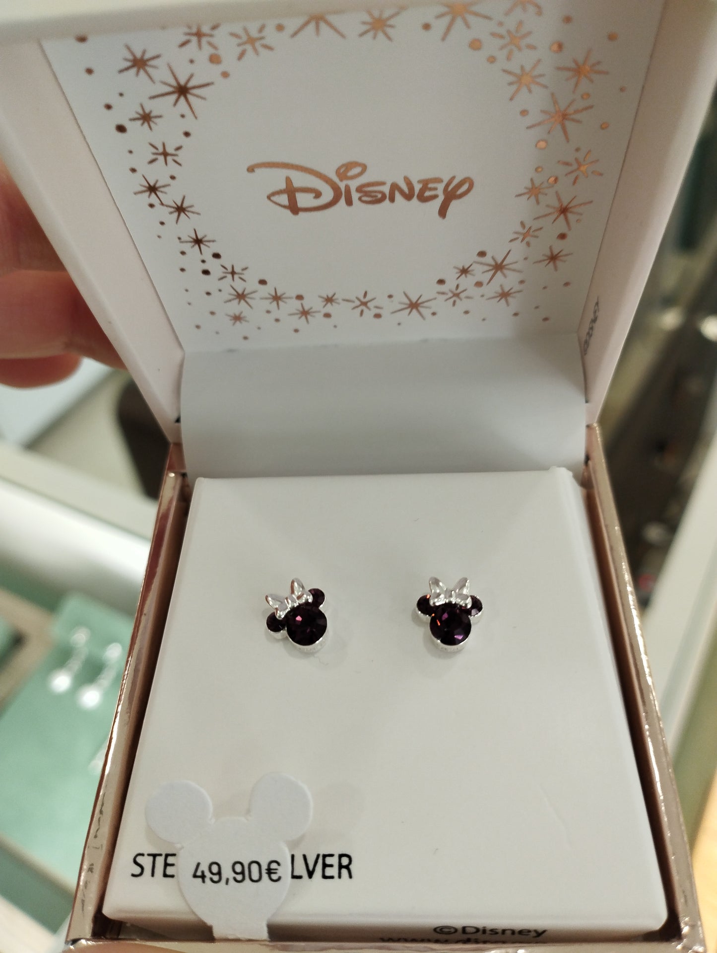Orecchini Disney Bambina in Argento 925 con Zirconi Viola ES00028SFEBL.CS