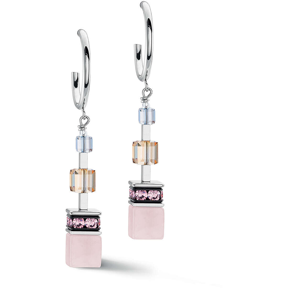 Orecchini Donna Coeur De Lion GeoCUBE® Azzurro/Beige 3039/21-0738