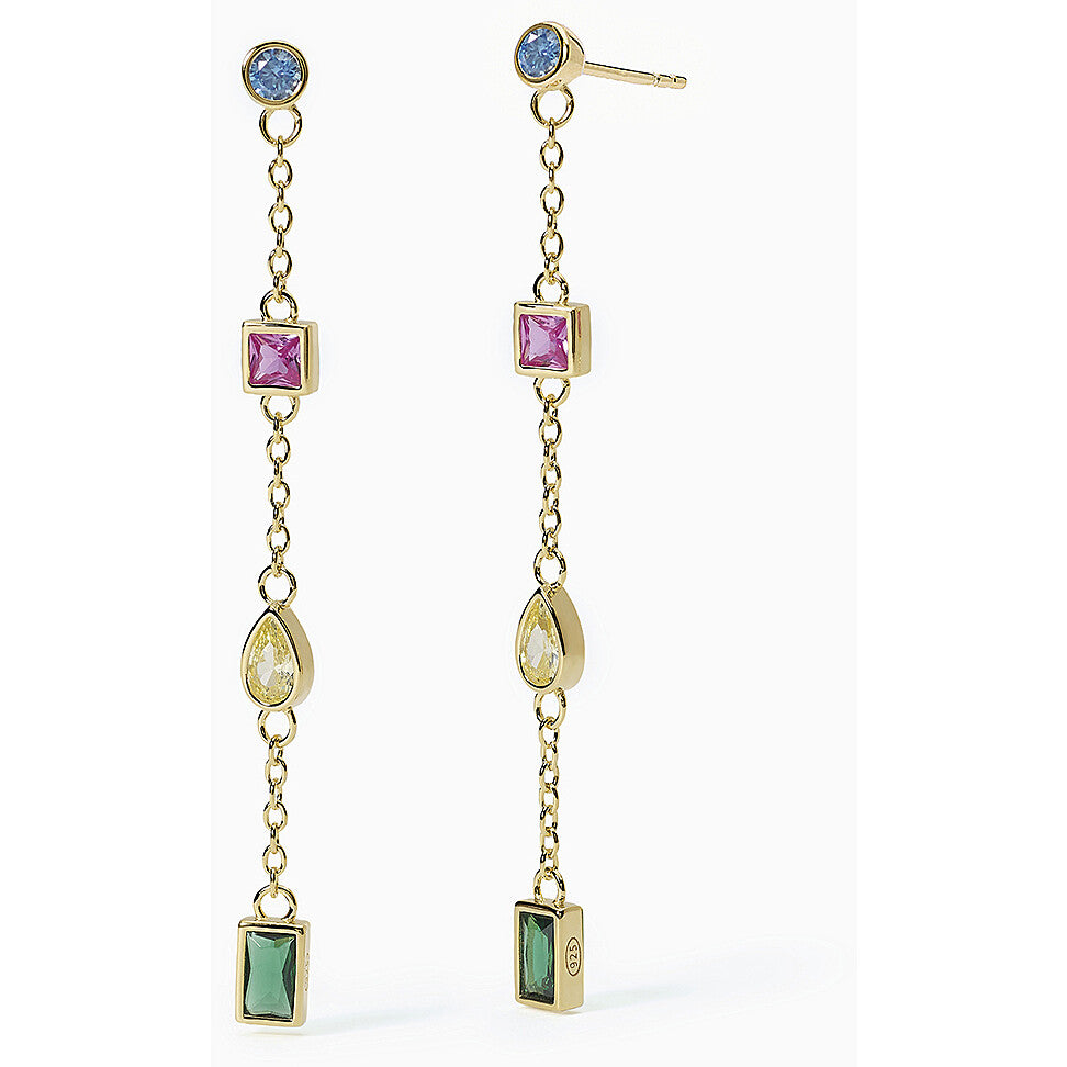 Orecchini Donna in Argento con Zirconi Multicolor Mabina Gioielli Rainbow 563658