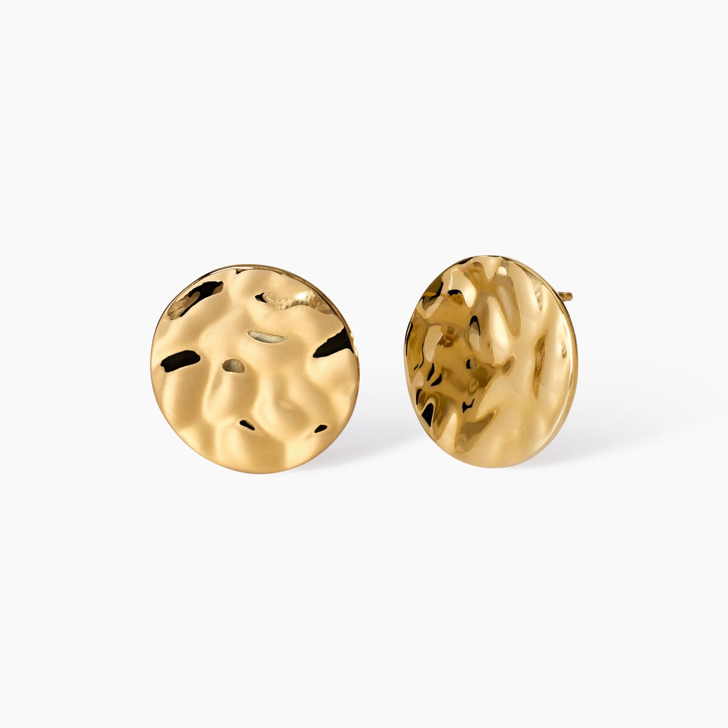 Orecchini Kidult Style 03 in Acciaio 316L PVD Oro con Effetto Martellato - 861007