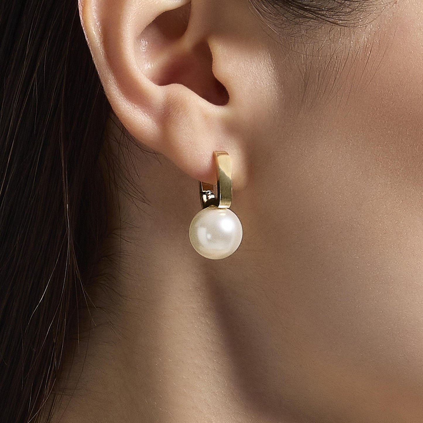 Orecchini Kidult Style 14 in Acciaio Dorato con Perle Conchiglia - 861026