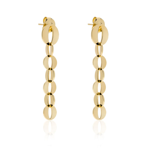 Orecchini Lunghi UNOAERRE in Bronzo Dorato Catena Tonda | Collezione Dinamica 2470