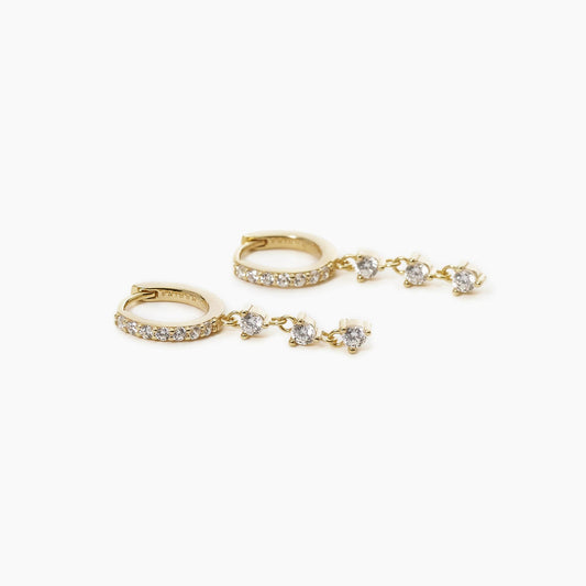 Orecchini MABINA SCINTILLA a cerchio dorati con pendenti di zirconi - Codice 563498