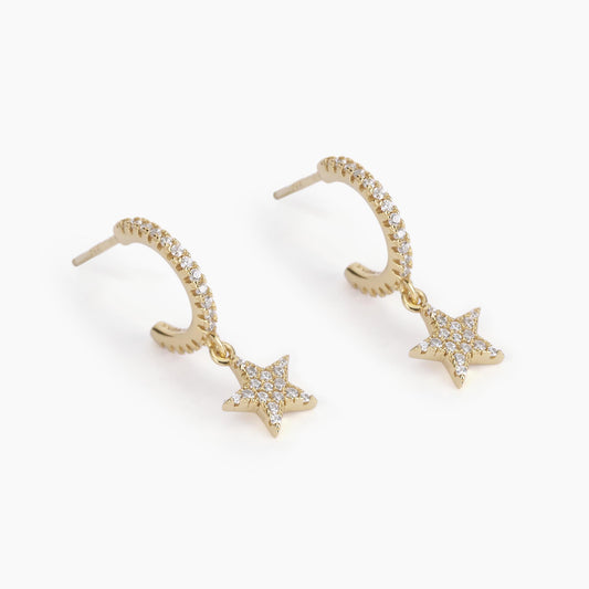 Orecchini Mabina Super Star in Argento 925 Placcato Oro con Zirconi - 563389 2