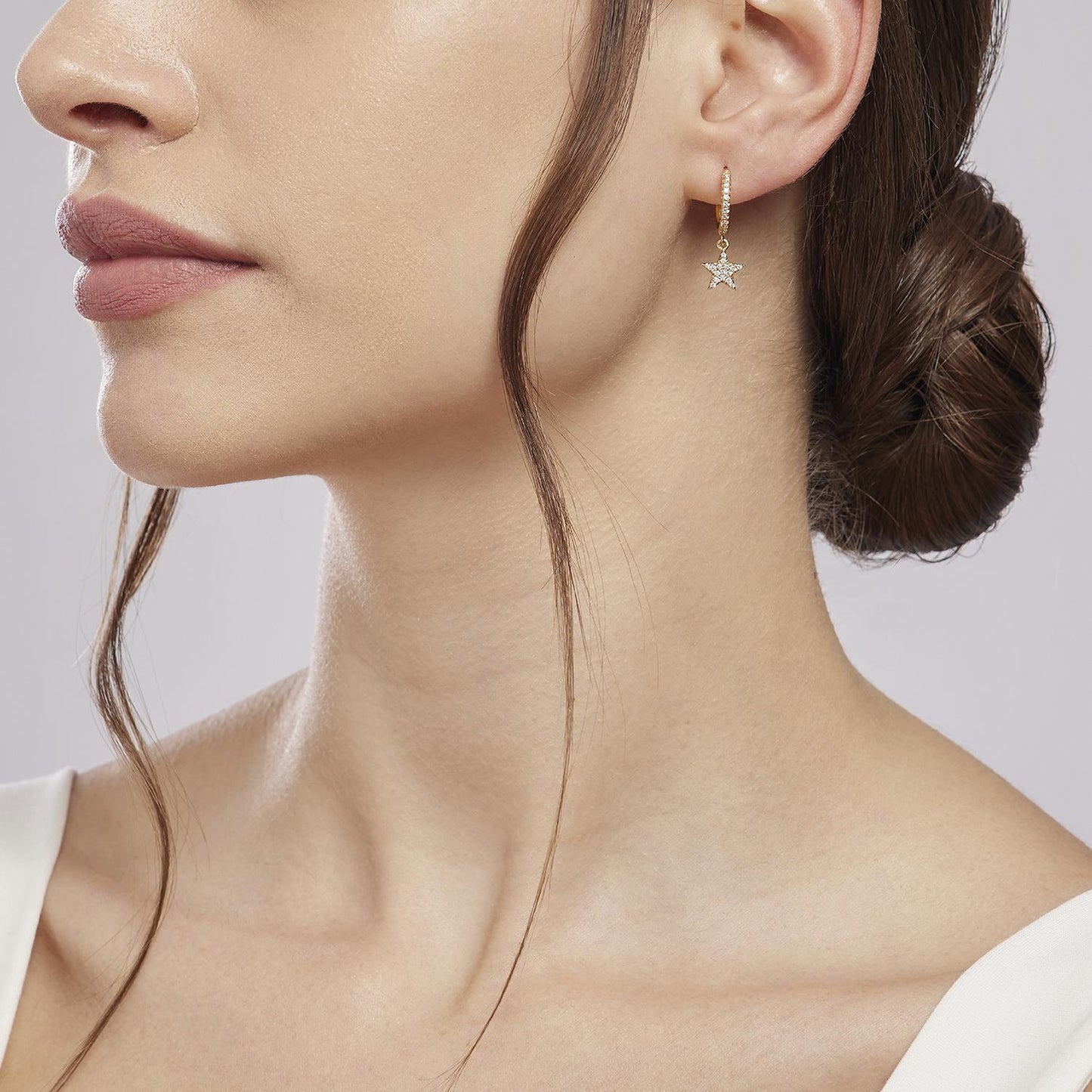 Orecchini Mabina Super Star in Argento 925 Placcato Oro con Zirconi - 563389 3