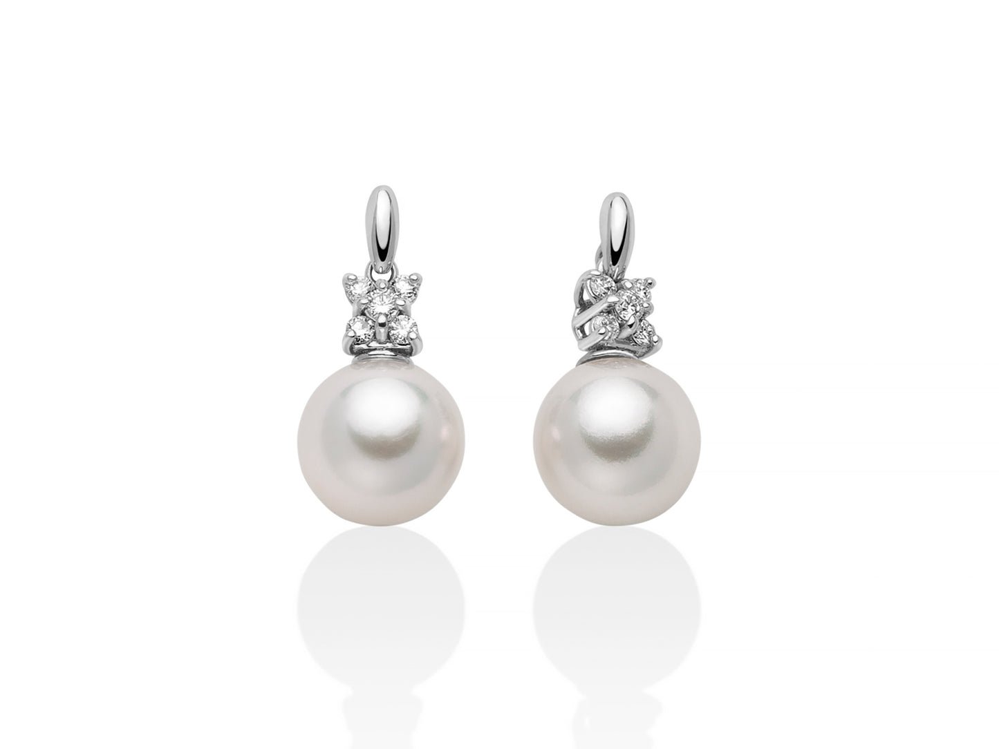 Orecchini Miluna in Oro 750 con Perle Akoya e Diamanti - per2603