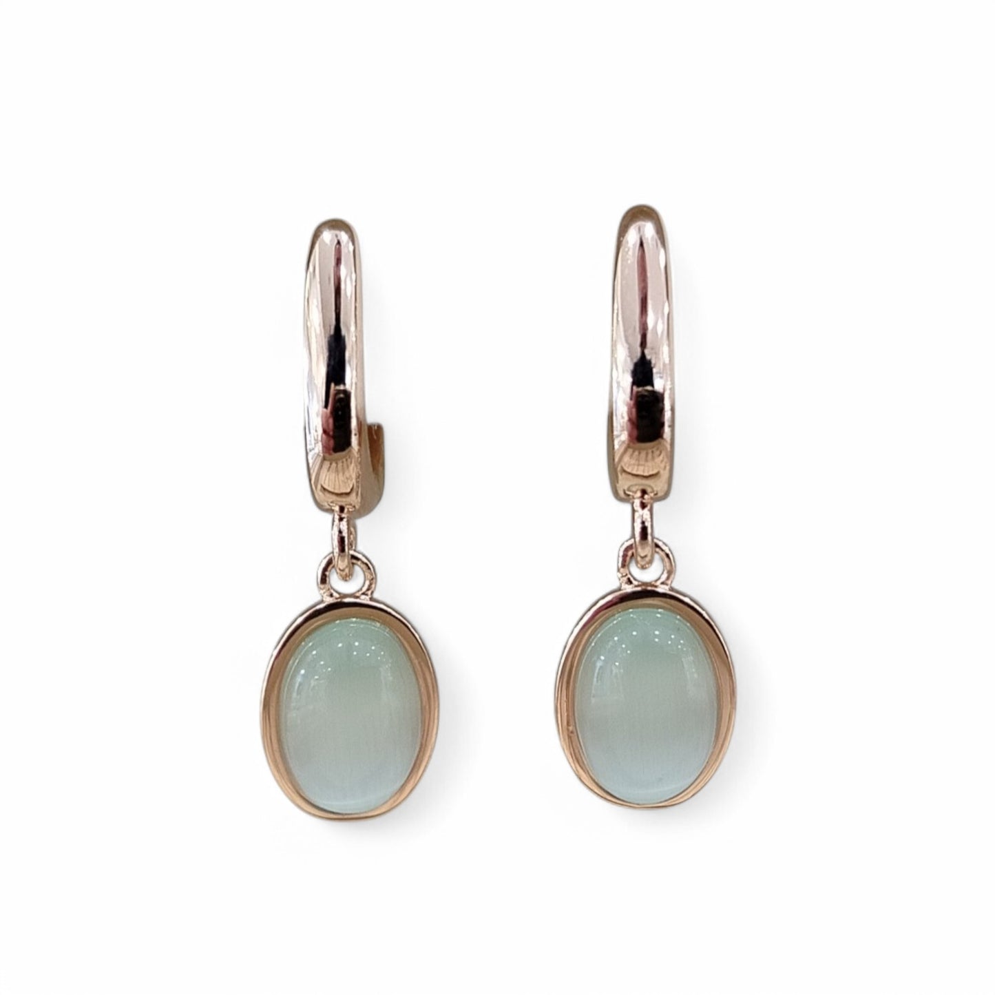 Orecchini Pendenti Madì in Argento Rosé con Quarzo Latte - Cod. 3922000