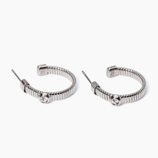 Orecchini Tubogas a Cerchio con Cristalli | Cod. 861004