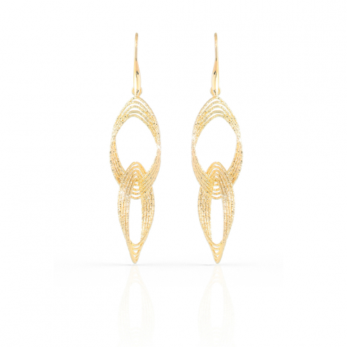 Orecchini Unoaerre Bronze Dorati a Campanella con Doppia Ovale Intrecciata 1309G