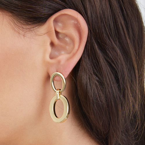 Orecchini Unoaerre Pendenti Dorati Square 1945