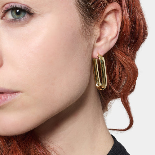 Orecchini Unoaerre a Cerchio Ovale Dorati 2687