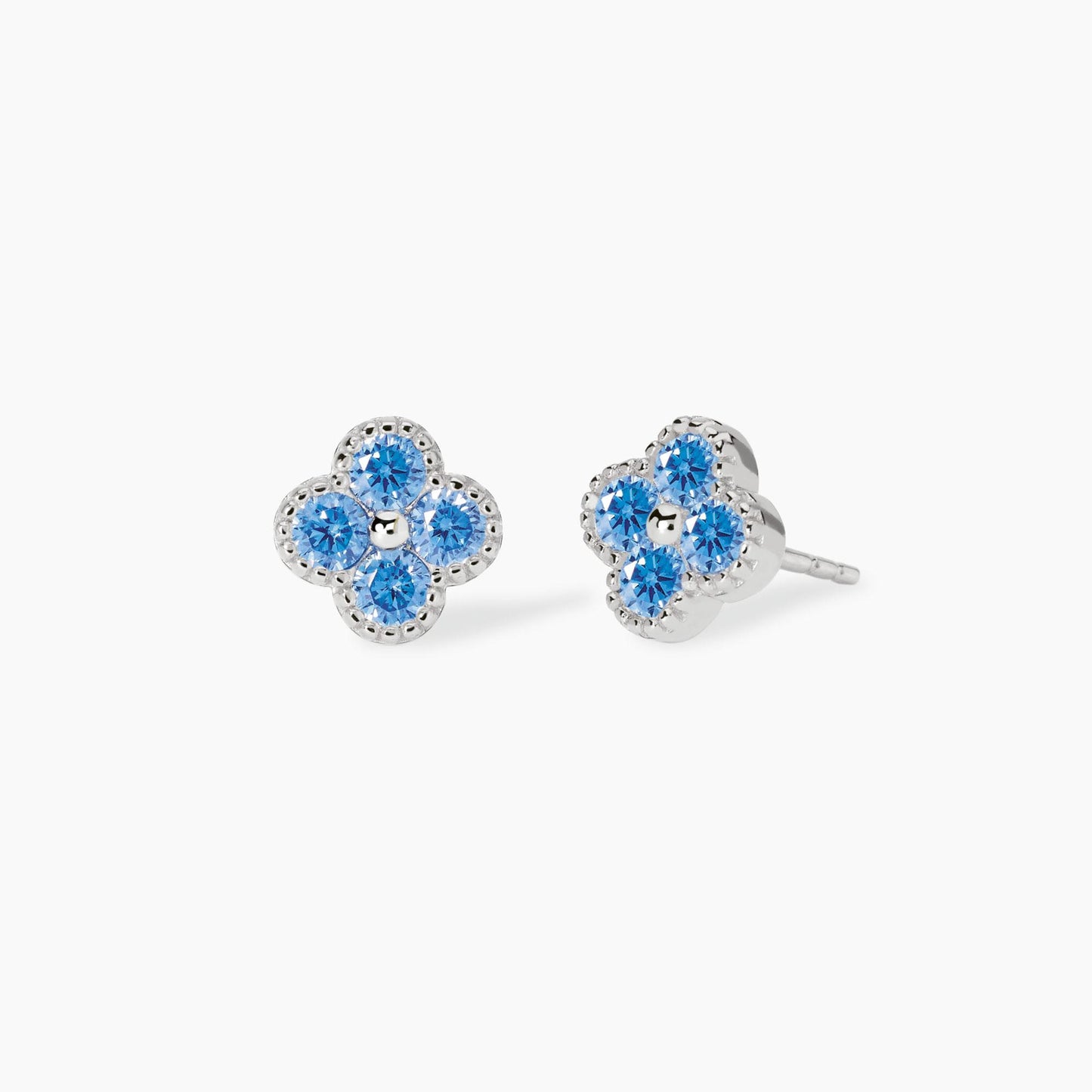 Orecchini a Lobo Mabina Jasmine con Fiore Azzurro 563872