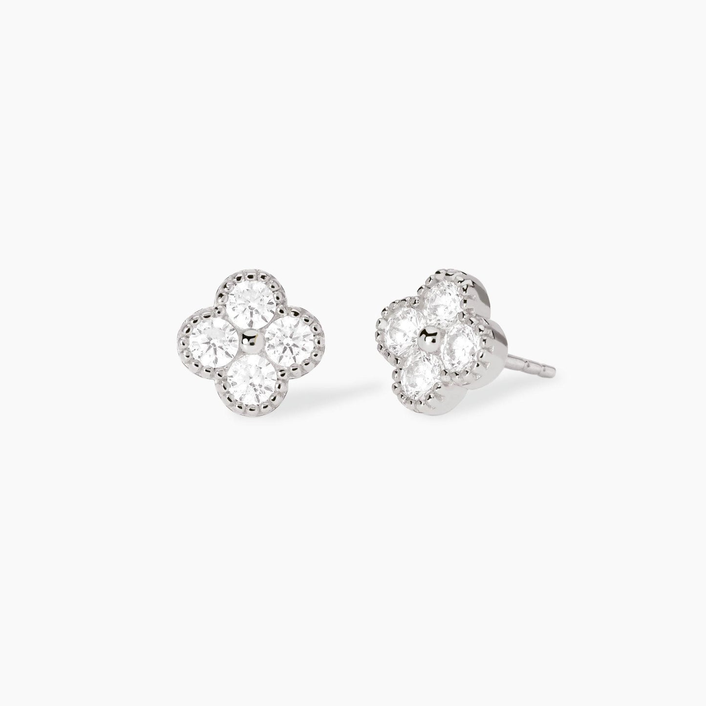 Orecchini a Lobo Mabina Jasmine con Fiore in Zirconi 563870