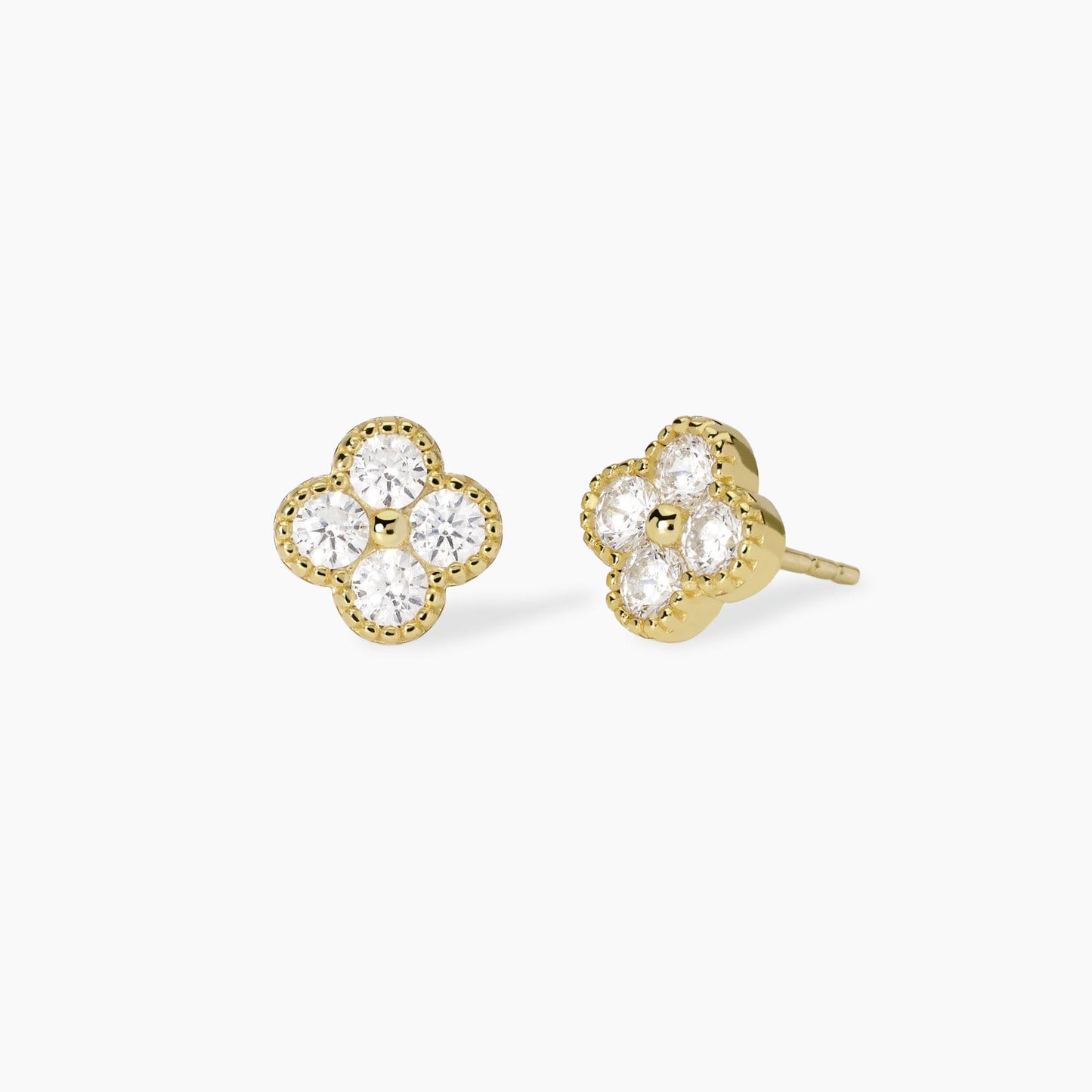 Orecchini a Lobo Mabina Jasmine con Fiore in Zirconi 563871
