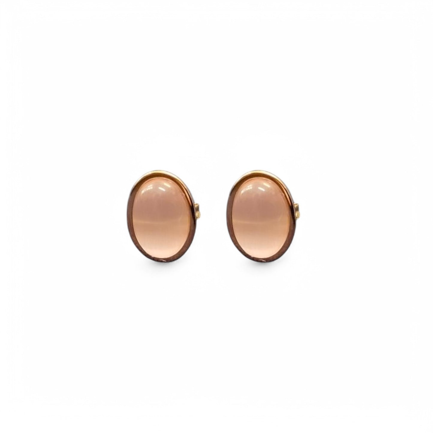 Orecchini a Lobo Madì in Argento Rosé con Quarzo Rosa Cipria – Artigianali