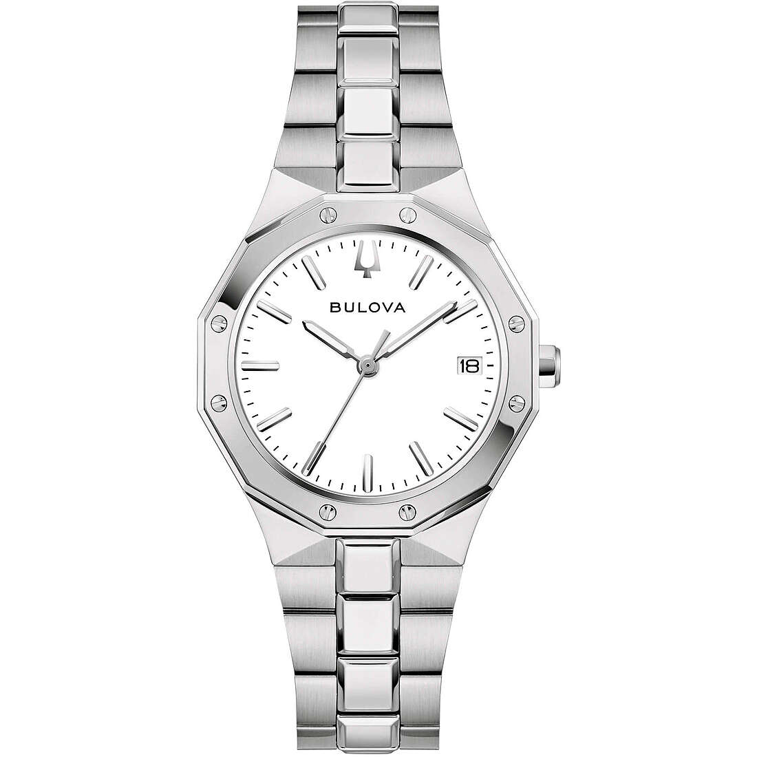 Orologio Bulova Donna OCTAGON - Solo Tempo al Quarzo, Acciaio, Quadrante Bianco - Codice: 96M172