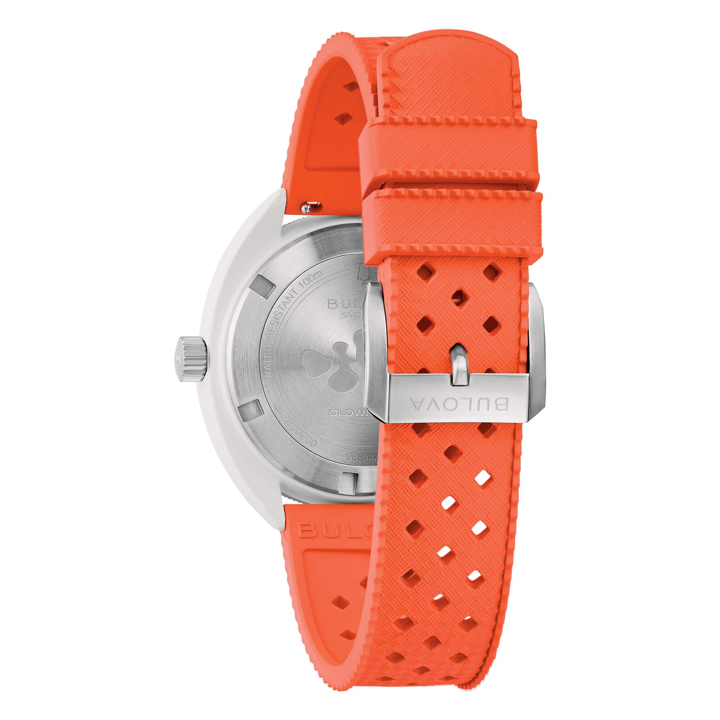 Orologio Bulova Snorkel - Quadrante Bianco, Cinturino Arancione - 98B448