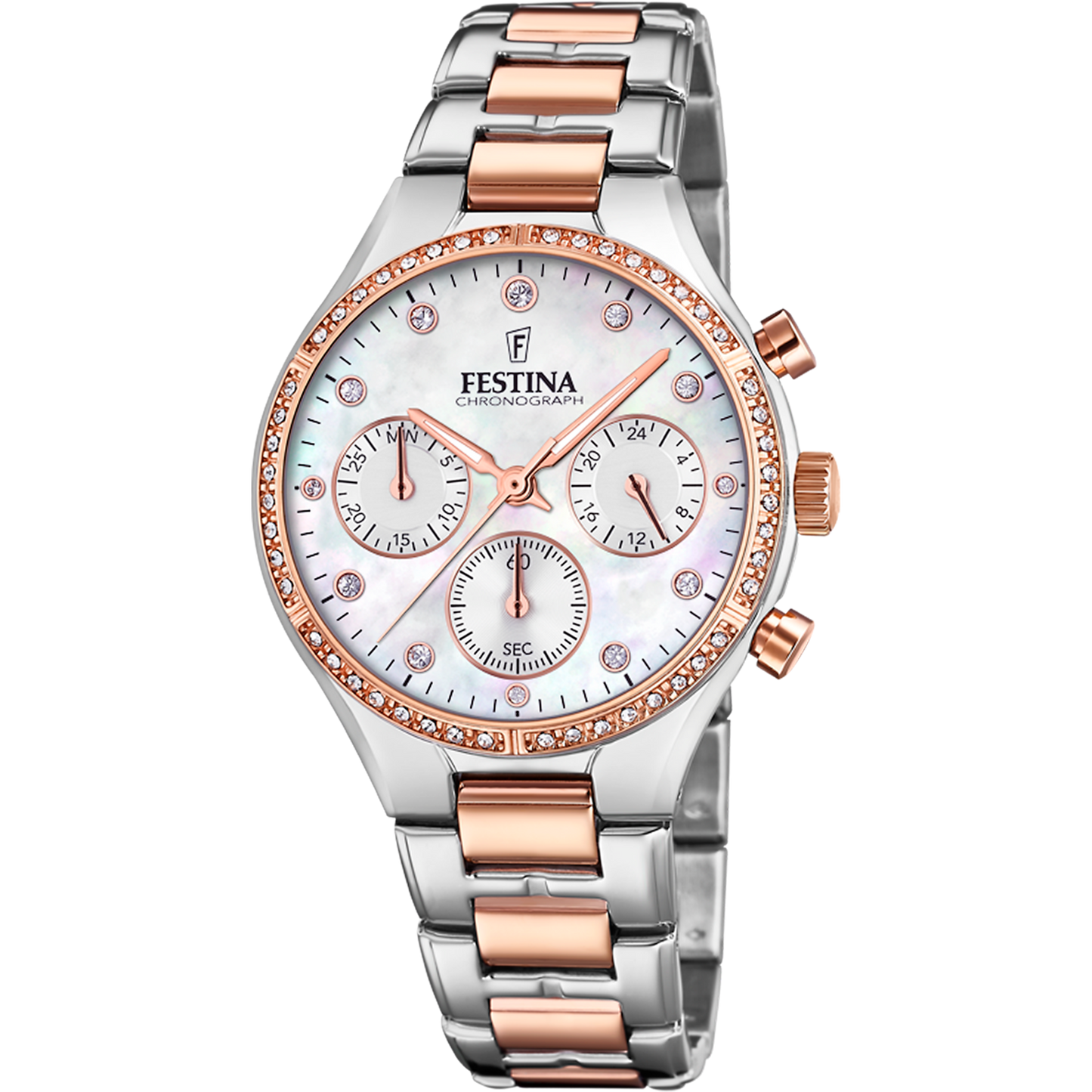 Orologio Donna Festina Boyfriend F20403/1 - Madreperla con Cronografo e Cinturino in Acciaio