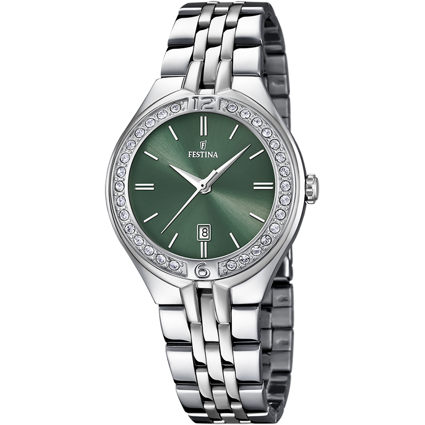 Orologio Donna Festina F16867/7 - Verde con Zirconi e Cinturino in Acciaio