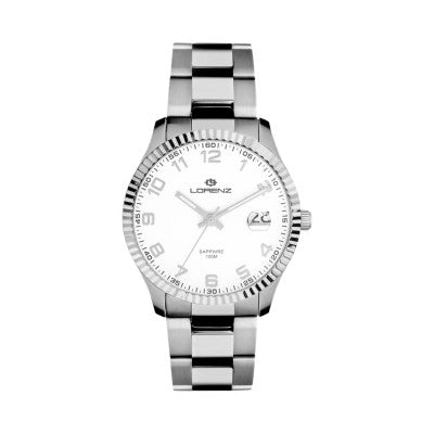 Orologio Lorenz Ginevra Quarzo Uomo - Quadrante Bianco con Ore Arabe 030183AA