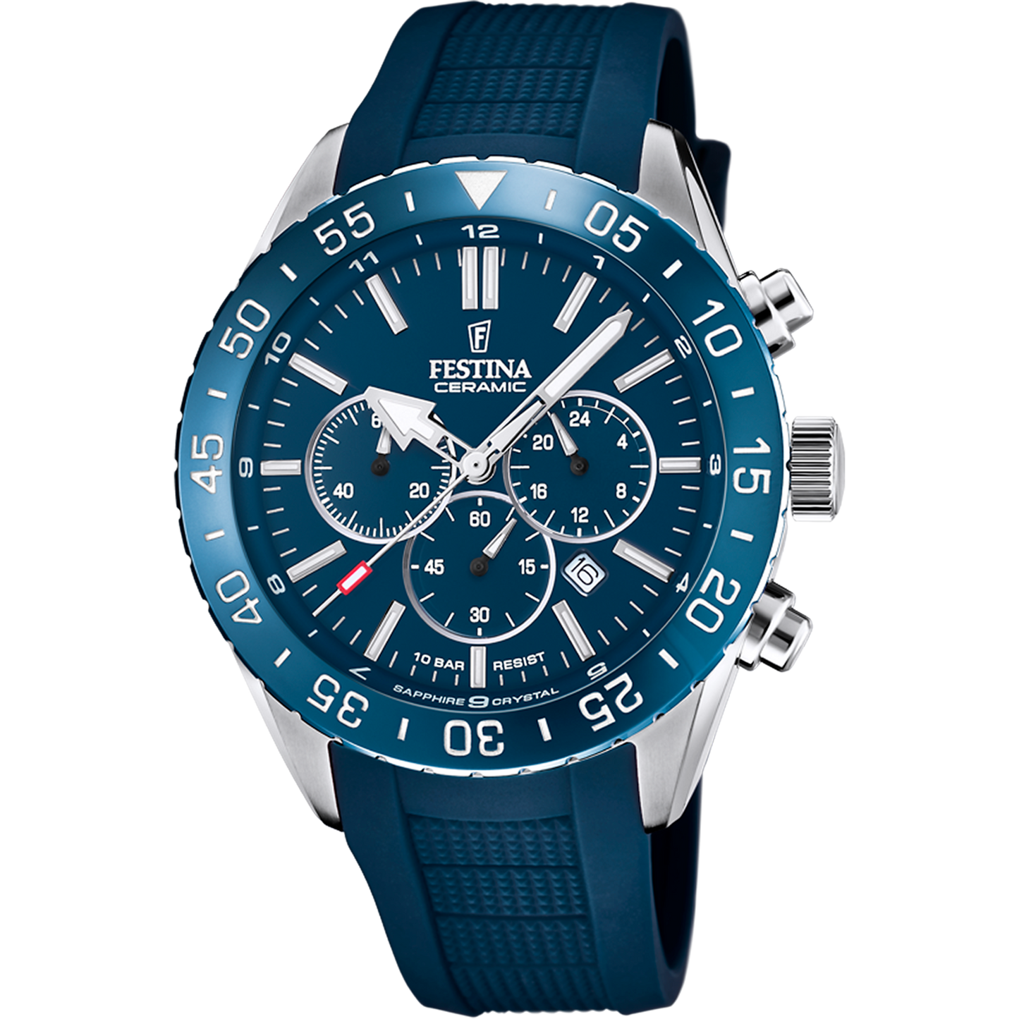 Orologio Uomo Festina Ceramic F20515/1 - Blu con Cronografo e Cinturino in Gomma