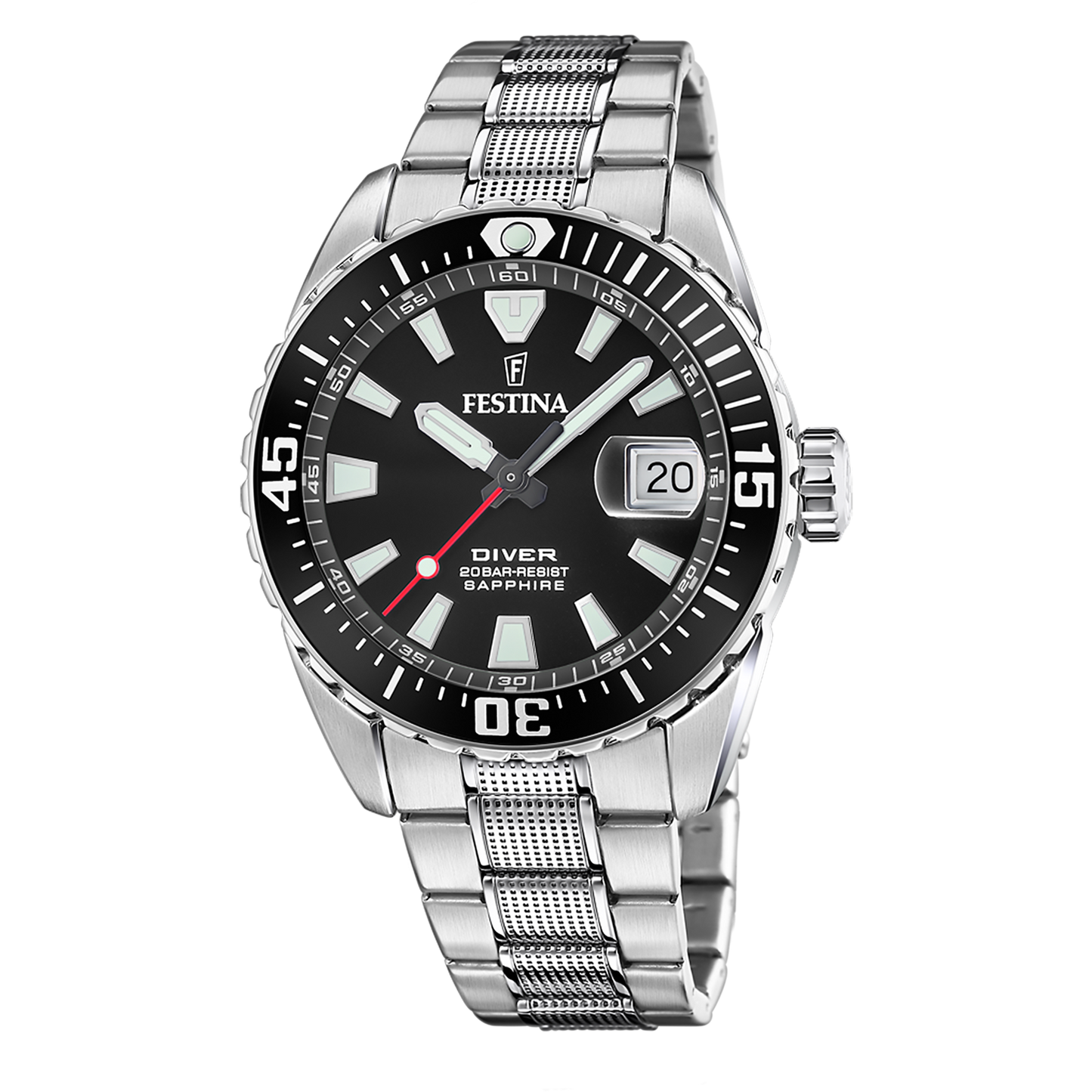 Orologio Uomo Festina The Originals F20669/3 - Nero con Cinturino in Acciaio Inossidabile 316L