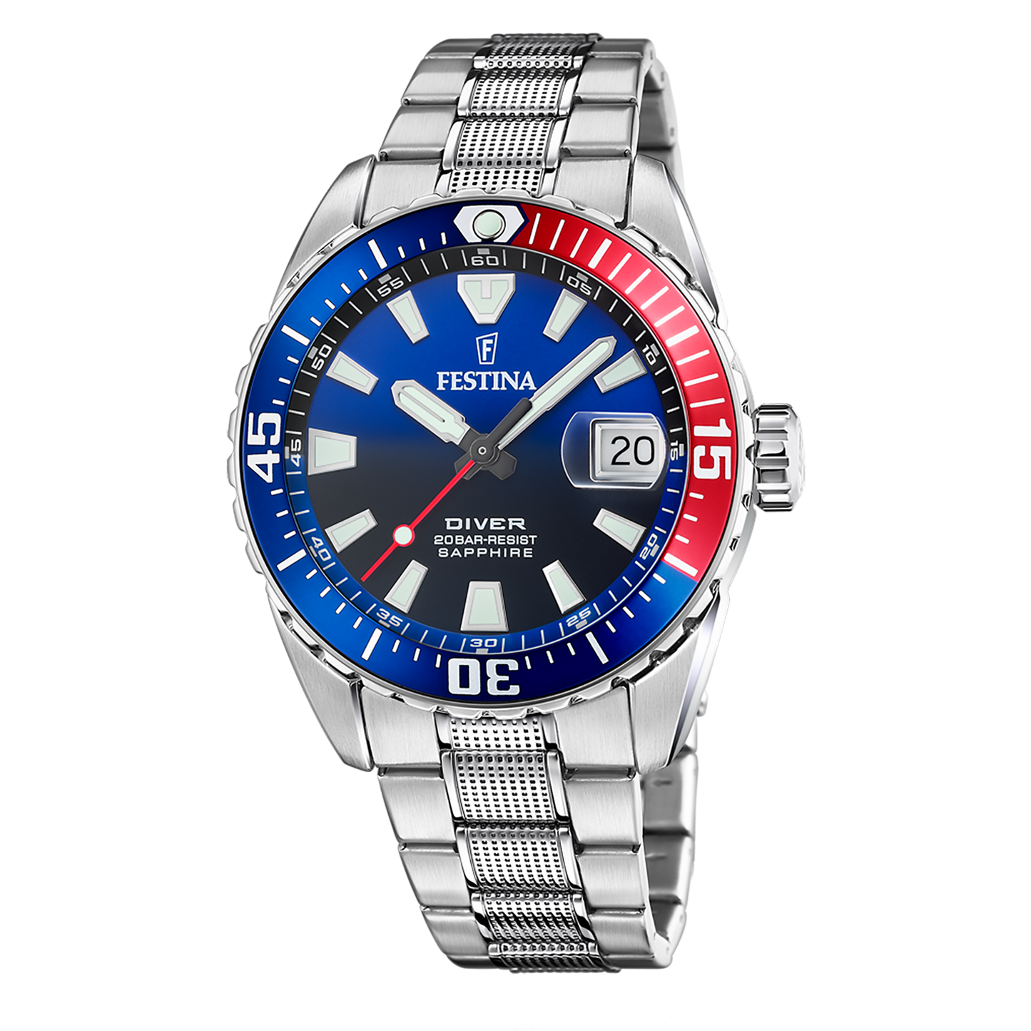 Orologio Uomo Festina The Originals F20669/4 - Azzurro con Cinturino in Acciaio Inossidabile 316L